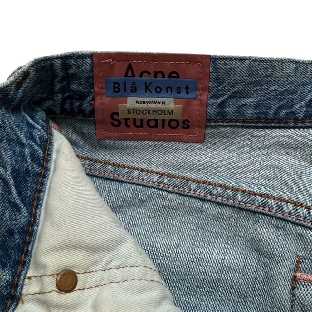 Acne Studios Womens Light Blue Denim Tapered Straight Cropped Jeans Sz 27x 26 - Picture 7 of 7